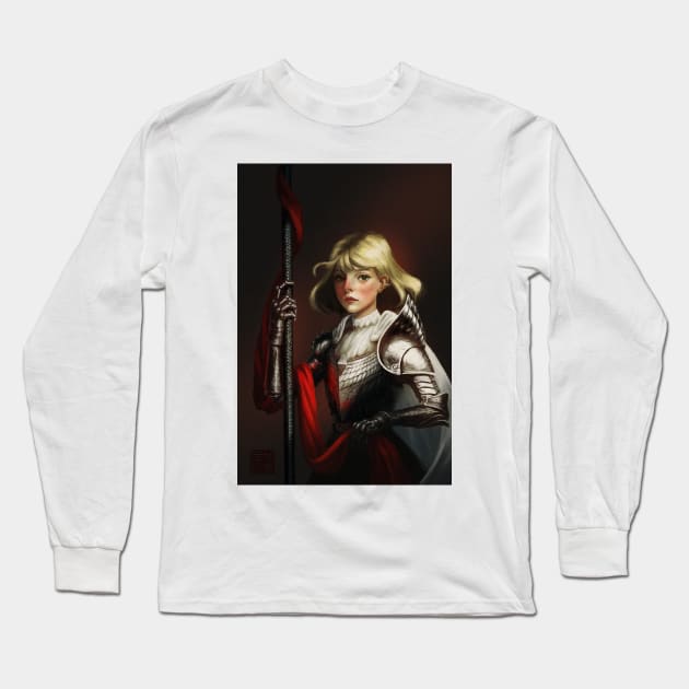 Holy Warrior Girl Long Sleeve T-Shirt by DingHuArt